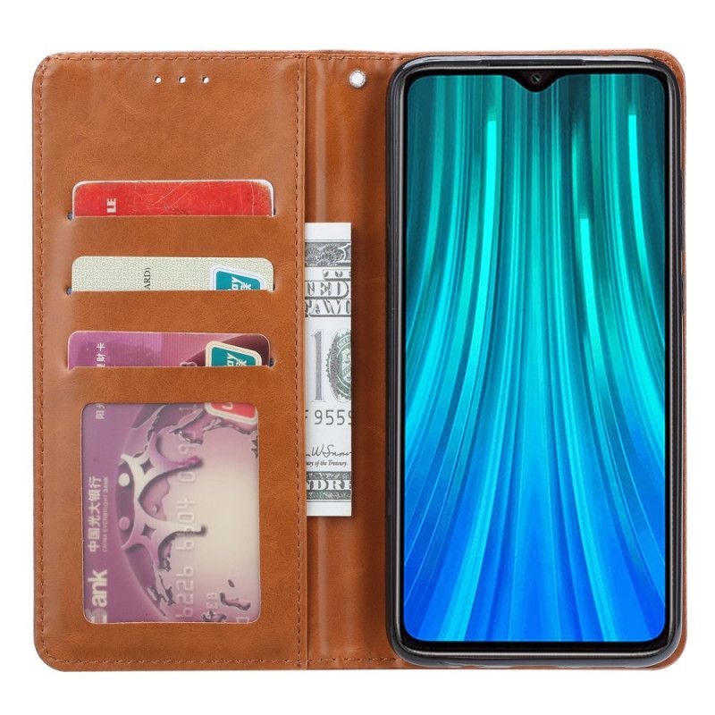 Folio Deksel Xiaomi Redmi Note 8 Pro Svart Kortholder I Kunstlær