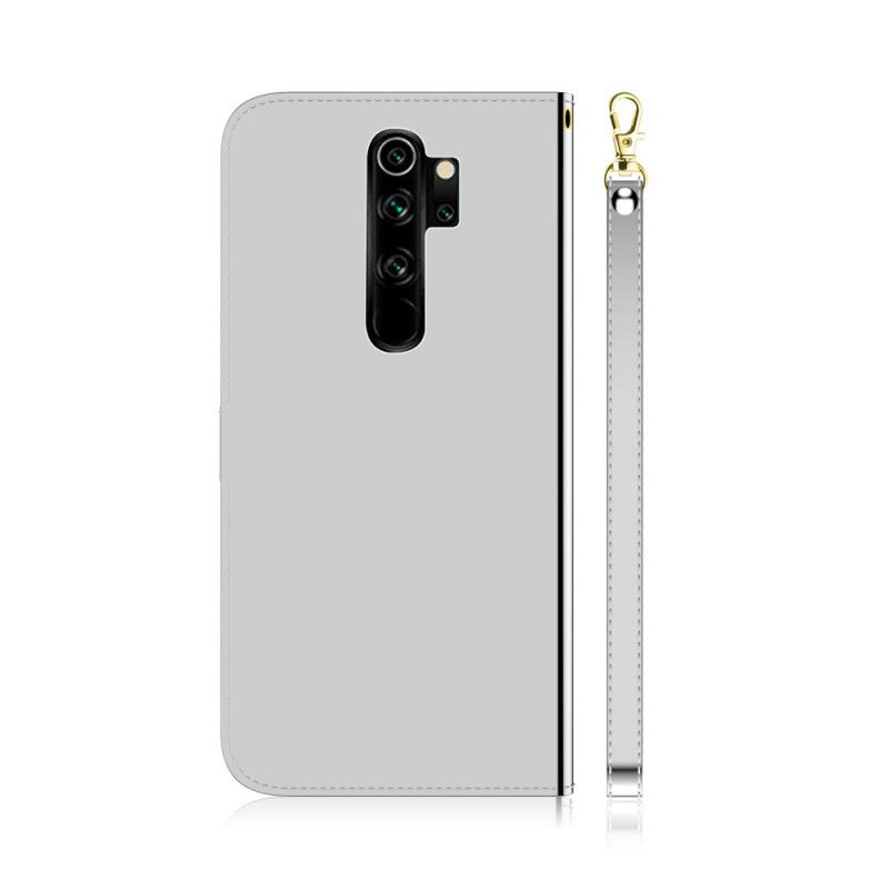 Folio Deksel Xiaomi Redmi Note 8 Pro Svart Speil Deksel I Lærimitasjon