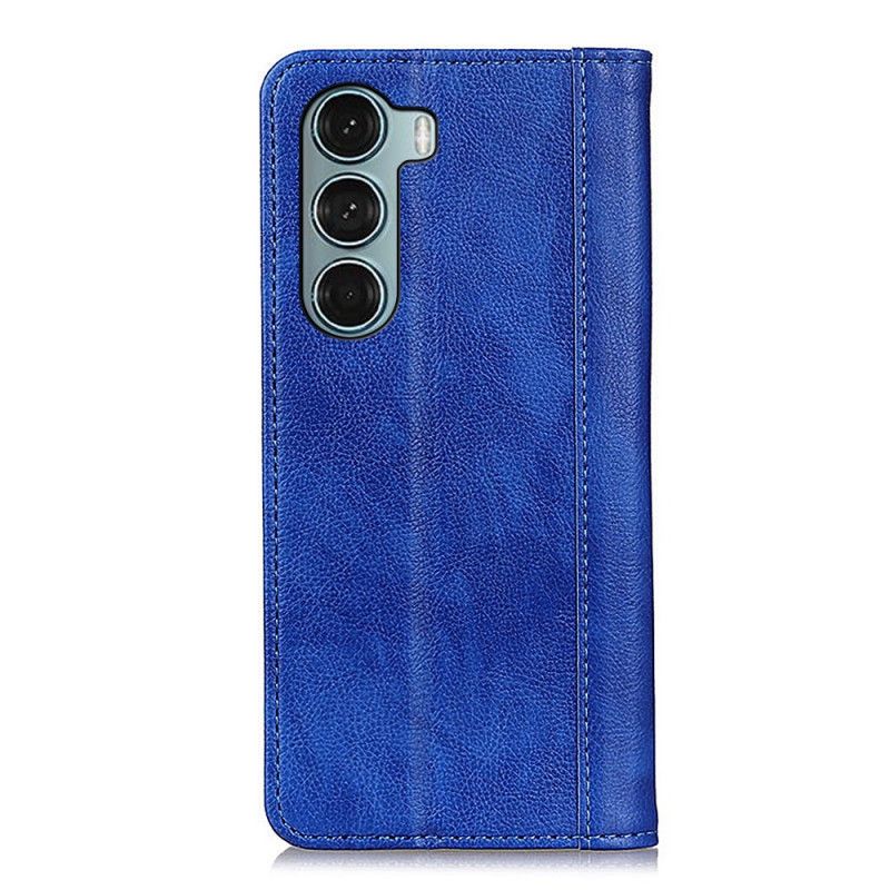 Folio Deksel Lær Moto G200 5g Litchi Split Leather-versjon