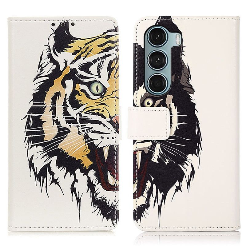 Folio Deksel Moto G200 5g Fierce Tiger Beskyttelse Deksel