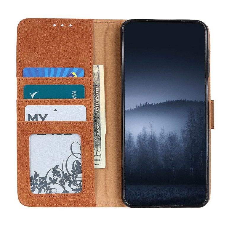 Folio Deksel Moto G200 5g Khazneh Retro Split Leather