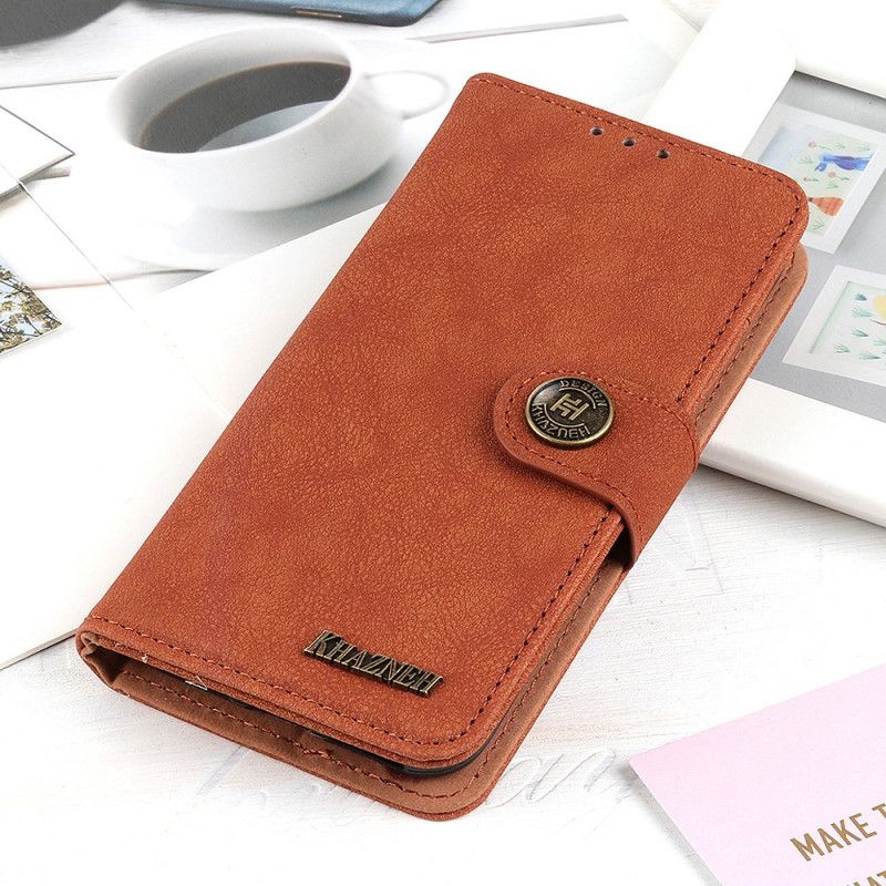 Folio Deksel Moto G200 5g Khazneh Retro Split Leather