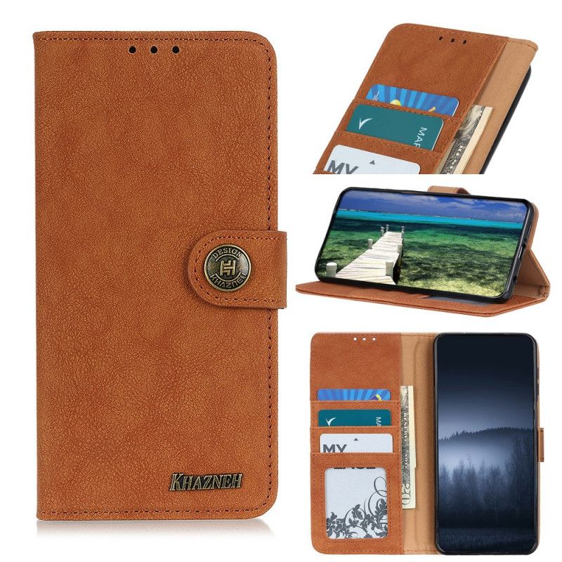 Folio Deksel Moto G200 5g Khazneh Retro Split Leather