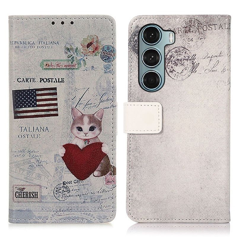 Folio Deksel Moto G200 5g Traveler Cat