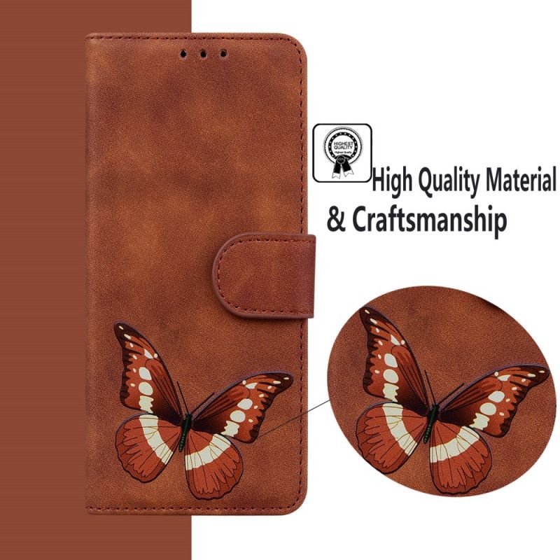 Folio Deksel Til Moto G200 5g Skin-touch Butterfly