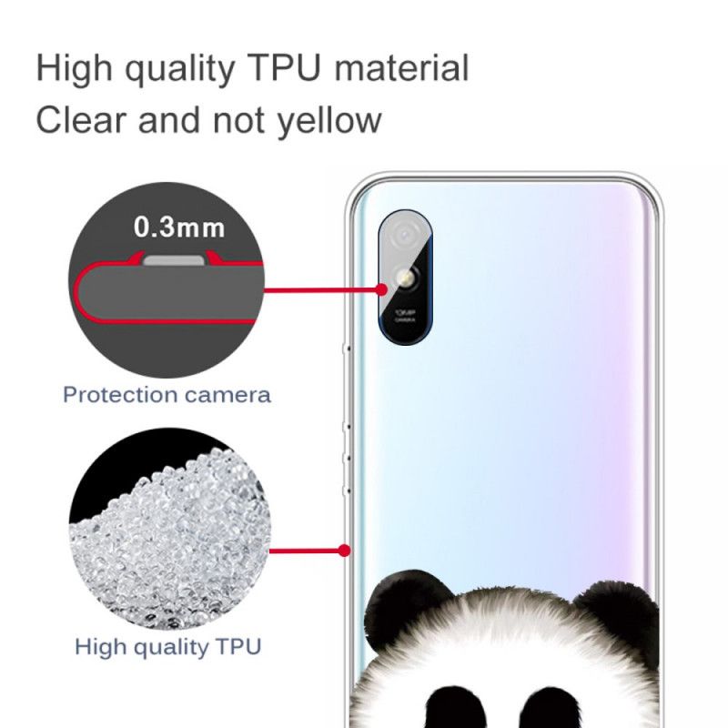 Deksel for Xiaomi Redmi 9A Gjennomsiktig Panda