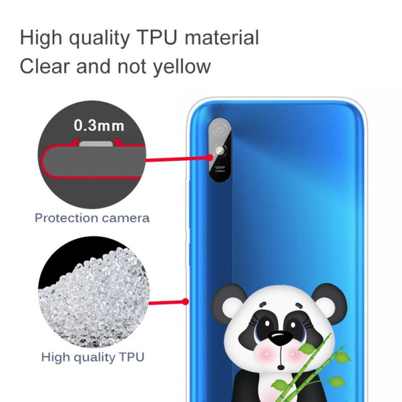 Deksel for Xiaomi Redmi 9A Gjennomsiktig Trist Panda