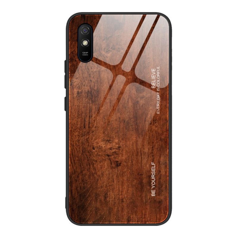 Deksel for Xiaomi Redmi 9A Svart Herdet Glass I Tredesign