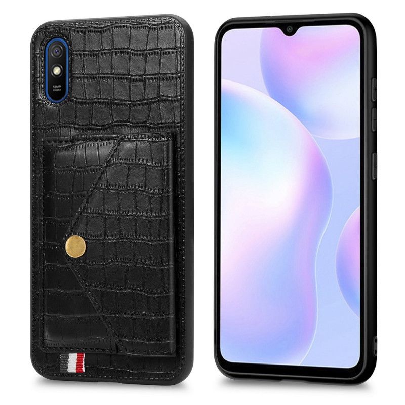 Deksel for Xiaomi Redmi 9A Svart Krokodillekortholder Og Holder