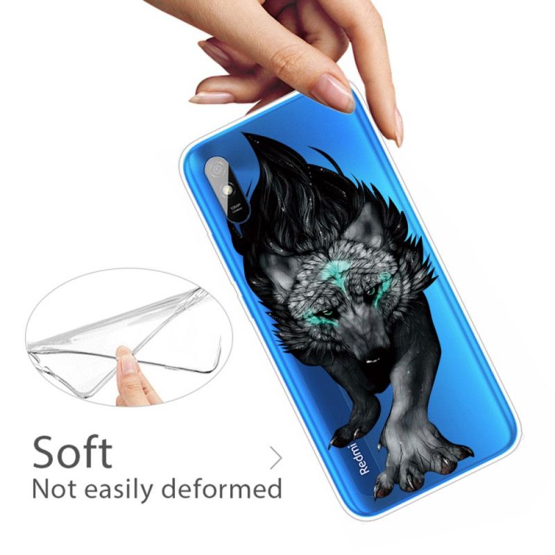 Deksel for Xiaomi Redmi 9A Svart Sublim Ulv