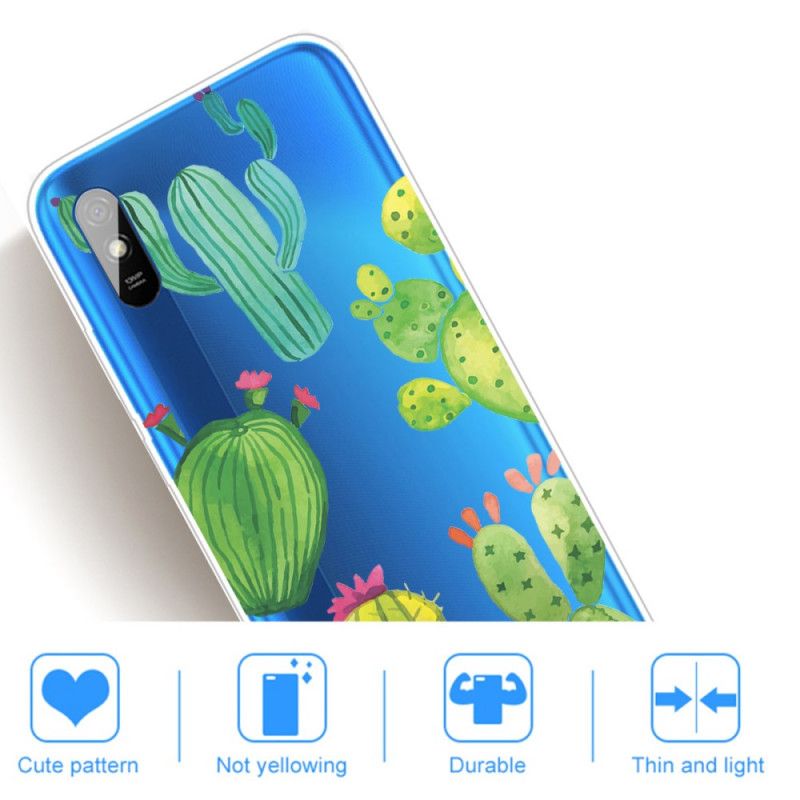 Deksel Xiaomi Redmi 9A Akvarellkaktus