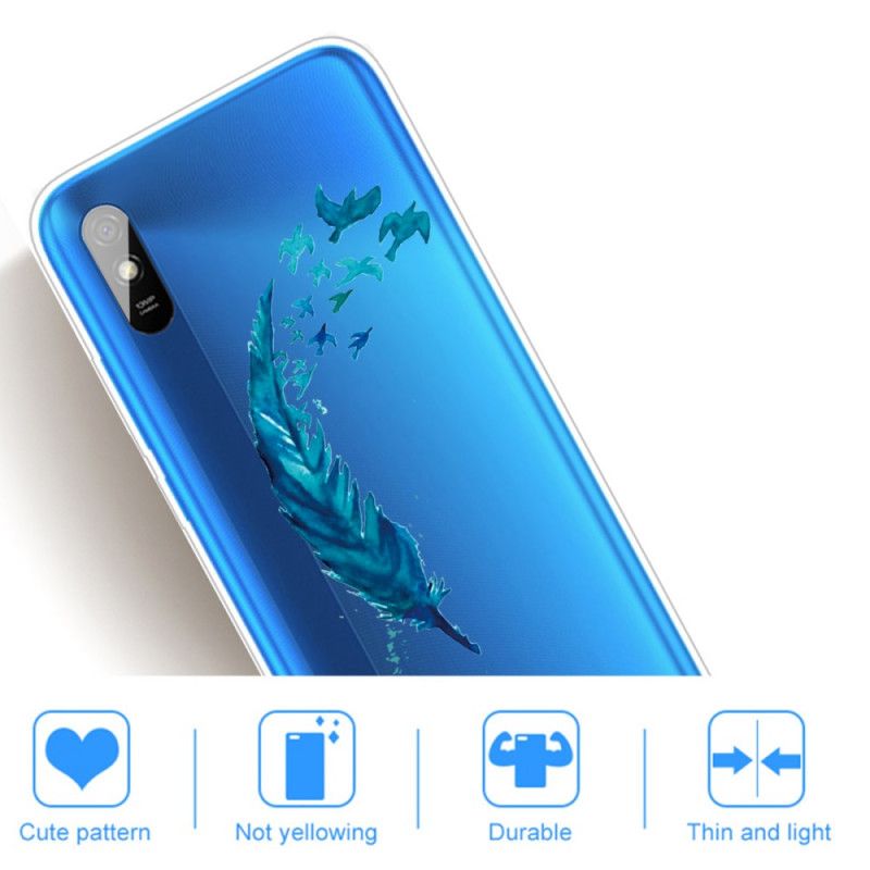 Deksel Xiaomi Redmi 9A Mobildeksel Vakker Blå Fjær