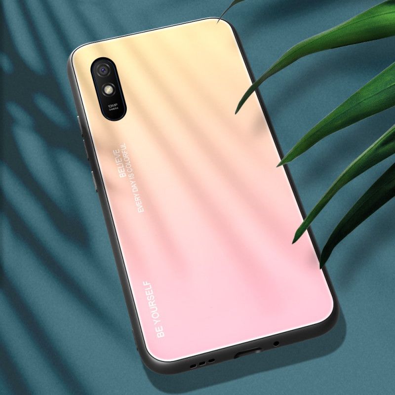 Deksel Xiaomi Redmi 9A Rød Vær Deg Selv Herdet Glass