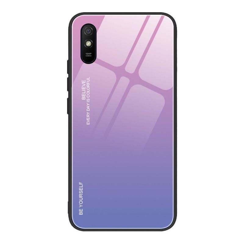 Deksel Xiaomi Redmi 9A Rød Vær Deg Selv Herdet Glass