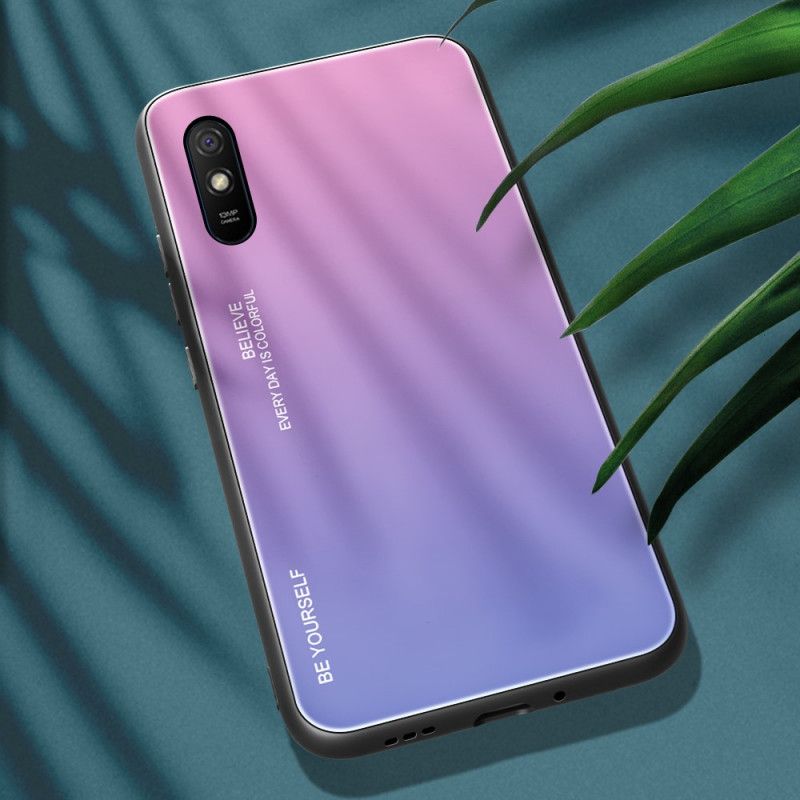 Deksel Xiaomi Redmi 9A Rød Vær Deg Selv Herdet Glass