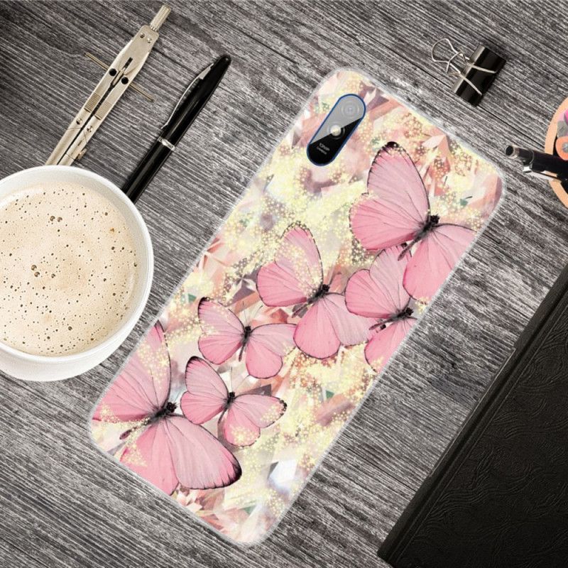 Deksel Xiaomi Redmi 9A Rosa Kongelige Sommerfugler