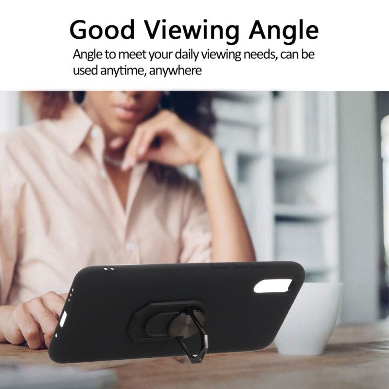 Deksel Xiaomi Redmi 9A Svart Metallisert Ringstøtte Anti-fall