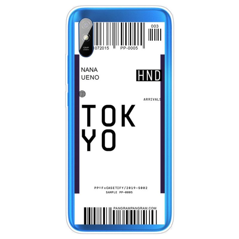 Deksel Xiaomi Redmi 9A Svart Mobildeksel Boarding Pass Tokyo