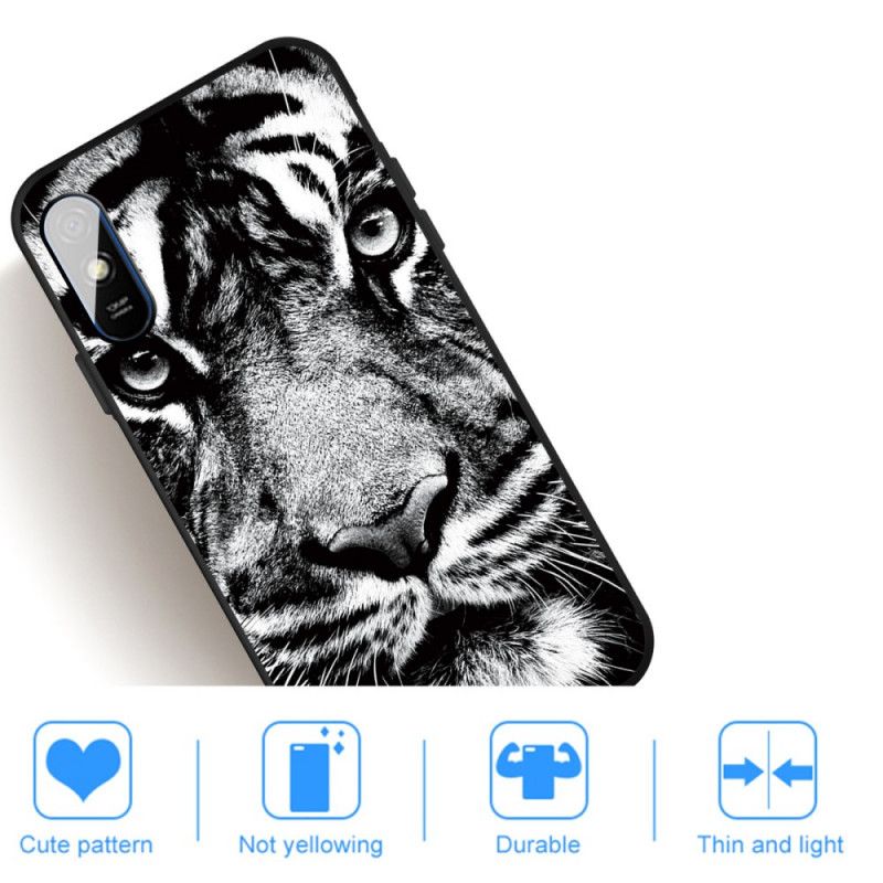 Deksel Xiaomi Redmi 9A Svart Og Hvit Tiger