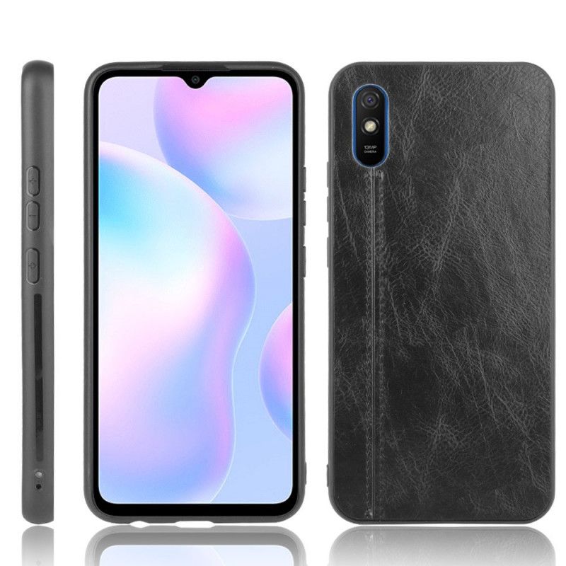 Deksel Xiaomi Redmi 9A Svart Sydd Skinneffekt