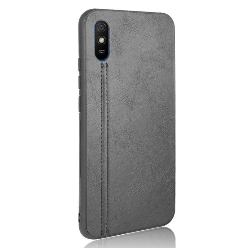 Deksel Xiaomi Redmi 9A Svart Sydd Skinneffekt