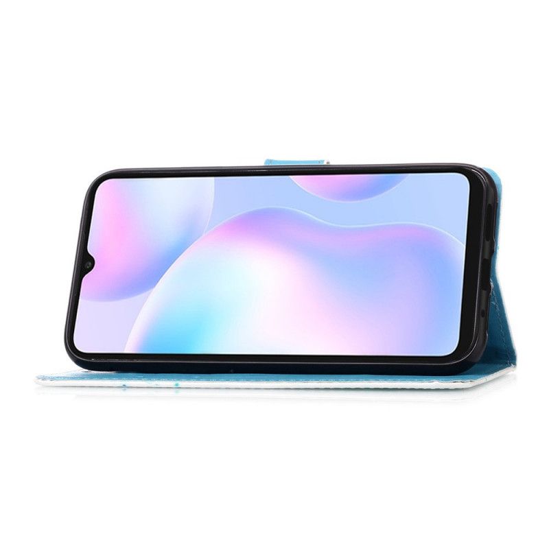 Folio Deksel for Xiaomi Redmi 9A Oransje Fundering Av Strengestringkatten