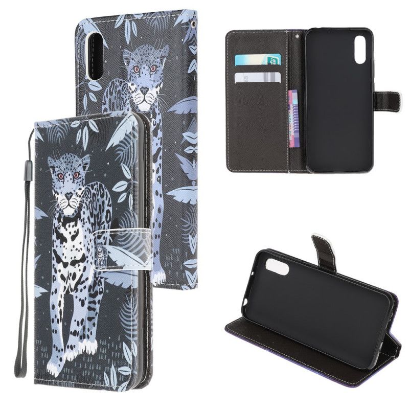 Folio Deksel Xiaomi Redmi 9A Leopard Med Tanga