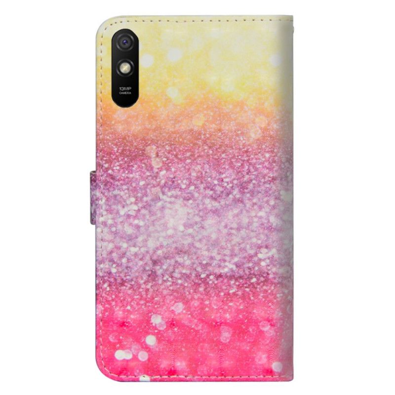 Folio Deksel Xiaomi Redmi 9A Magenta Glittergradient Beskyttelse