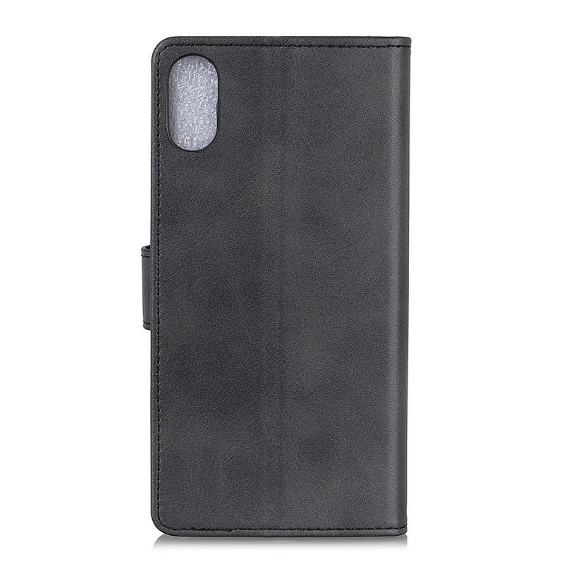 Folio Deksel Xiaomi Redmi 9A Svart Retro Matt Skinneffekt