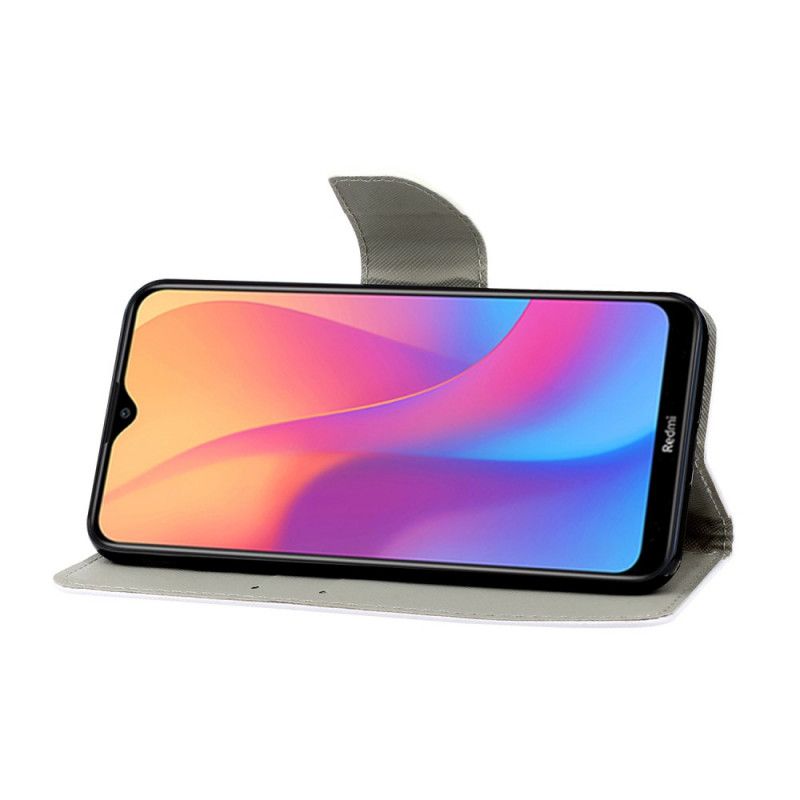 Folio Deksel Xiaomi Redmi 9A Svart Sommerfuglvariasjoner Med Tanga Anti-fall