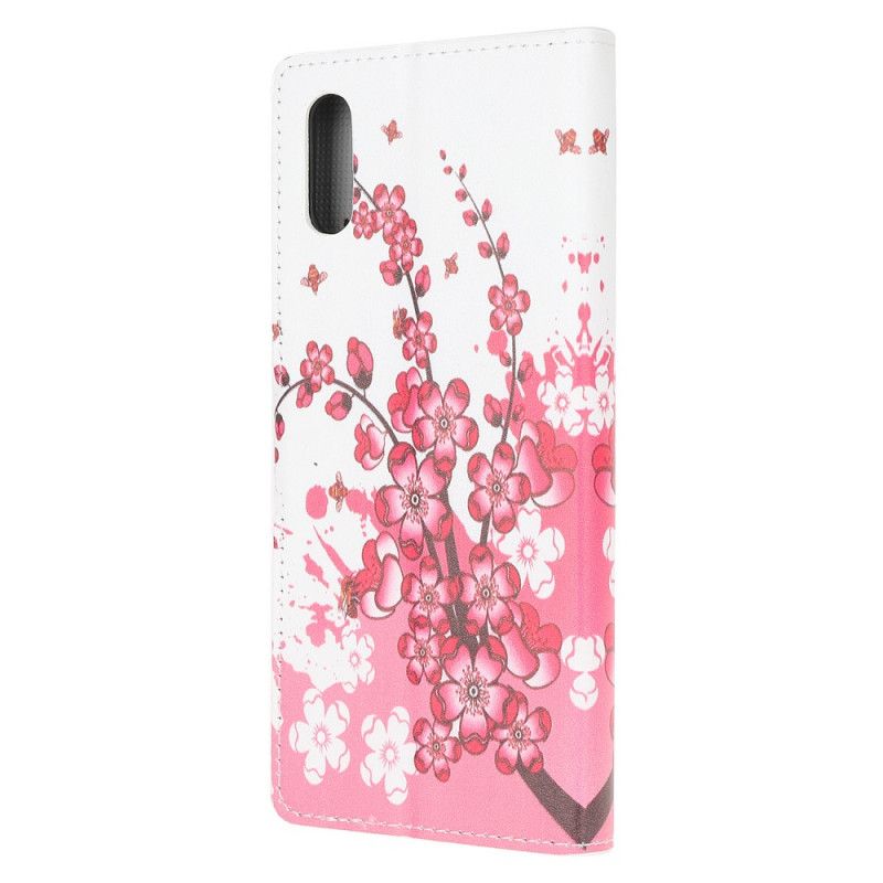 Lærdeksel Folio Deksel Xiaomi Redmi 9A Magenta Tropiske Blomster