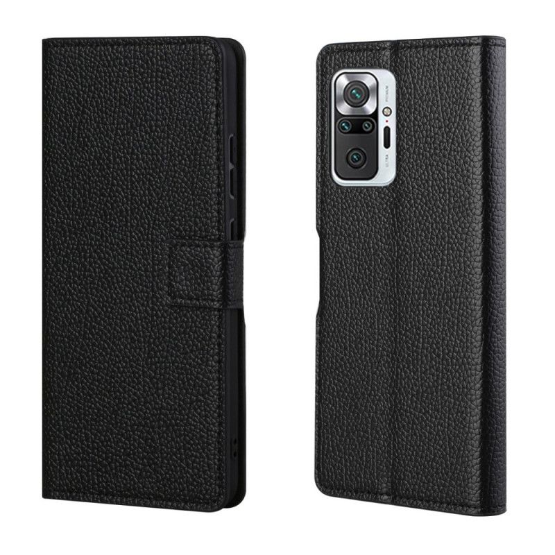 Folio Deksel for Xiaomi Redmi Note 10 Pro Enkel Litchi