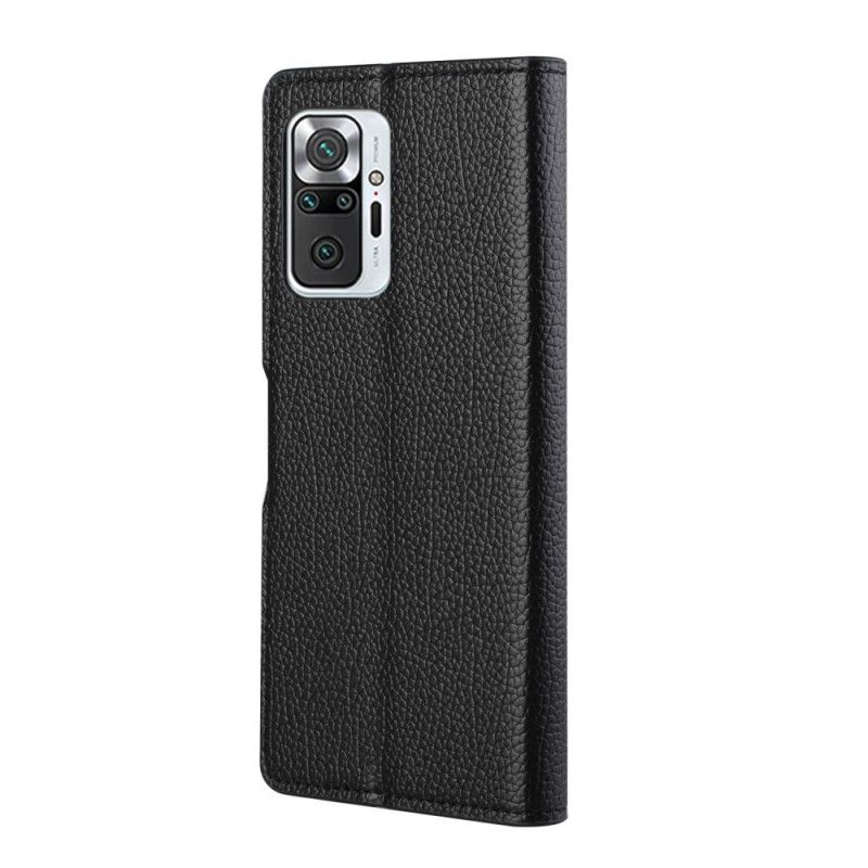 Folio Deksel for Xiaomi Redmi Note 10 Pro Enkel Litchi