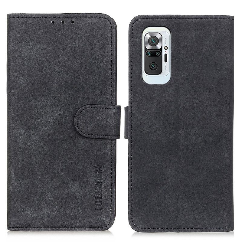 Folio Deksel Xiaomi Redmi Note 10 Pro Svart Vintage Khazneh-Skinneffekt