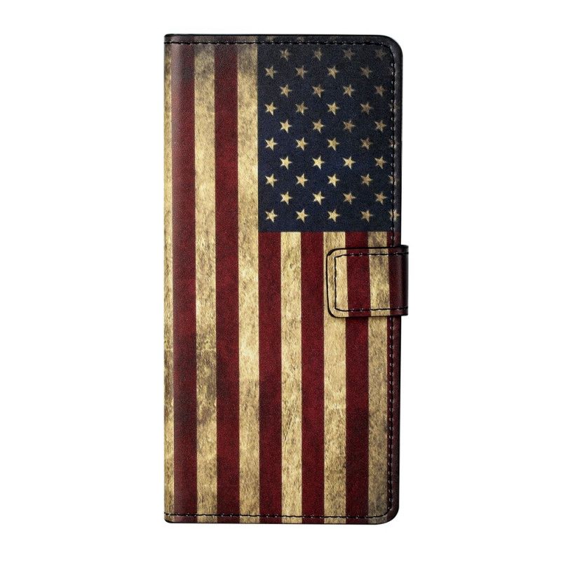 Lærdeksel Folio Deksel Xiaomi Redmi Note 10 Pro Mobildeksel Amerikansk Flagg
