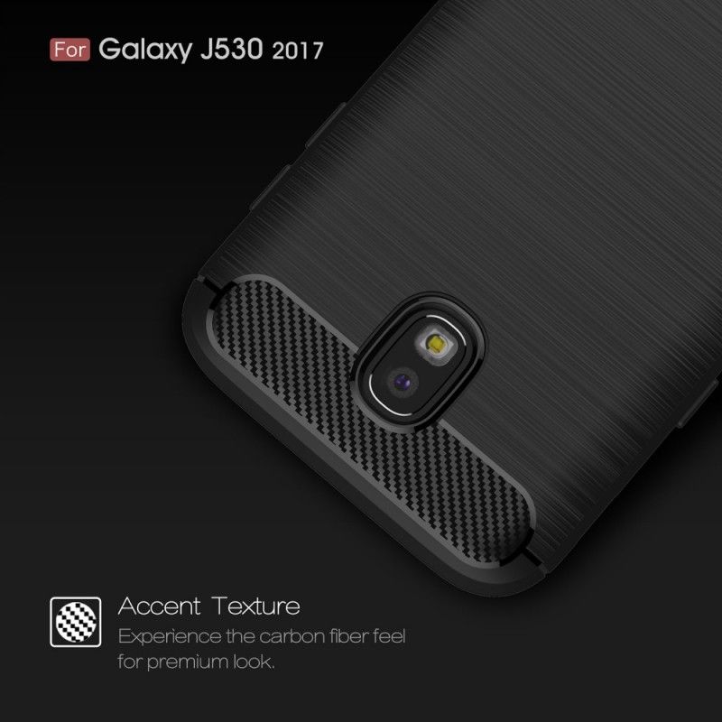 Deksel Samsung Galaxy J5 2017 Svart Børstet Karbonfiber Anti-fall