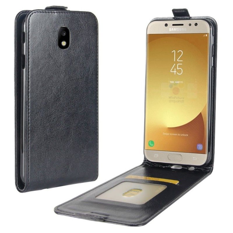 Folio Deksel Samsung Galaxy J5 2017 Svart Sammenleggbar Skinneffekt