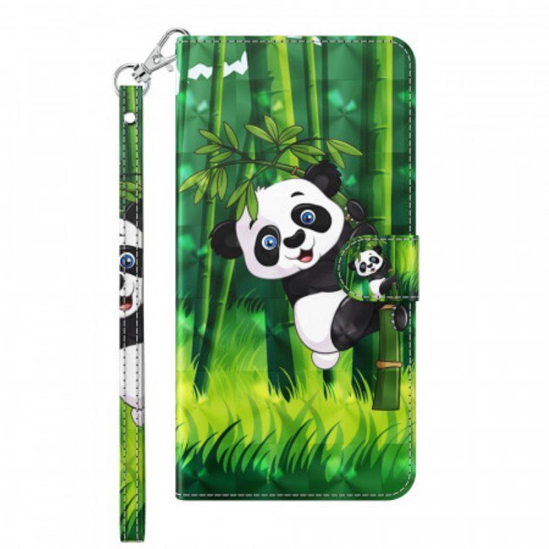 Lærdeksel Til OnePlus 10 Pro 5G Med Kjede Strappy Panda