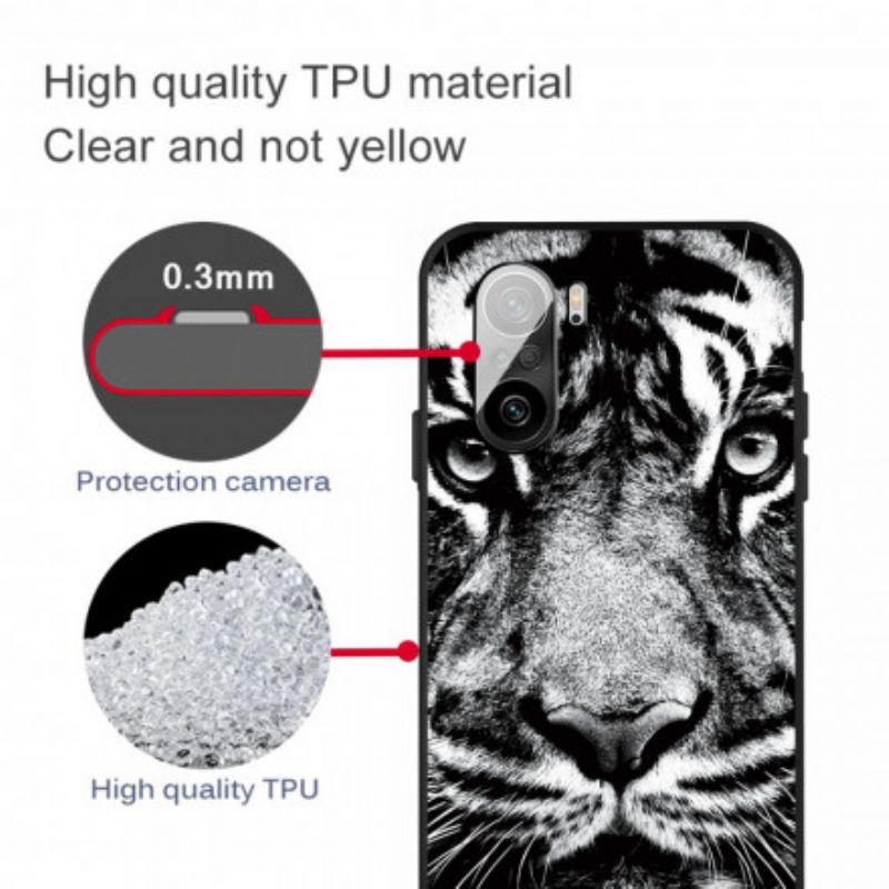 Deksel Xiaomi Mi 11i 5g / Poco F3 Black And White Tiger Beskyttelse Deksel