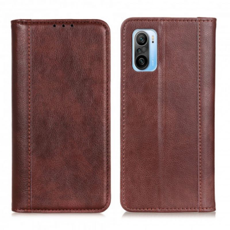 Folio Deksel Xiaomi Mi 11i 5g / Poco F3 Elegance Split Litchi Leather Beskyttelse Deksel