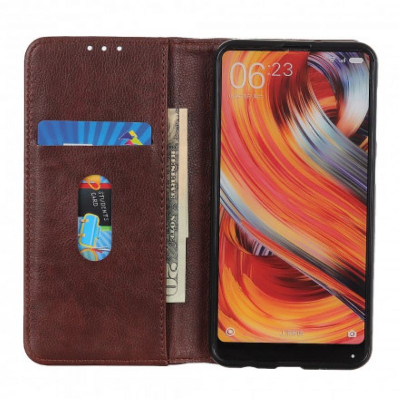 Folio Deksel Xiaomi Mi 11i 5g / Poco F3 Elegance Split Litchi Leather Beskyttelse Deksel