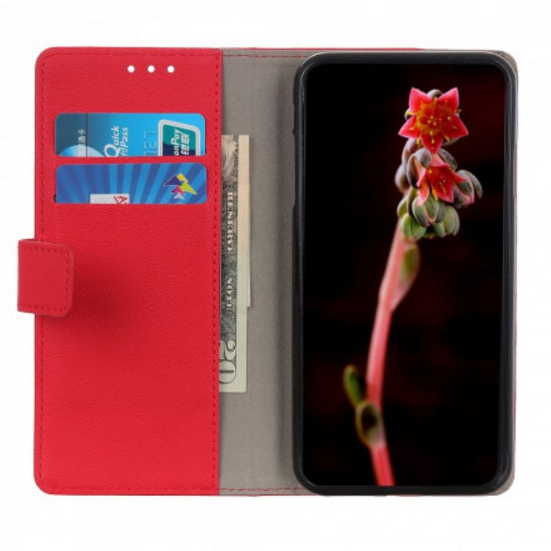 Lærdeksel Folio Deksel Xiaomi Mi 11i 5g / Poco F3 Enkel Skinneffekt