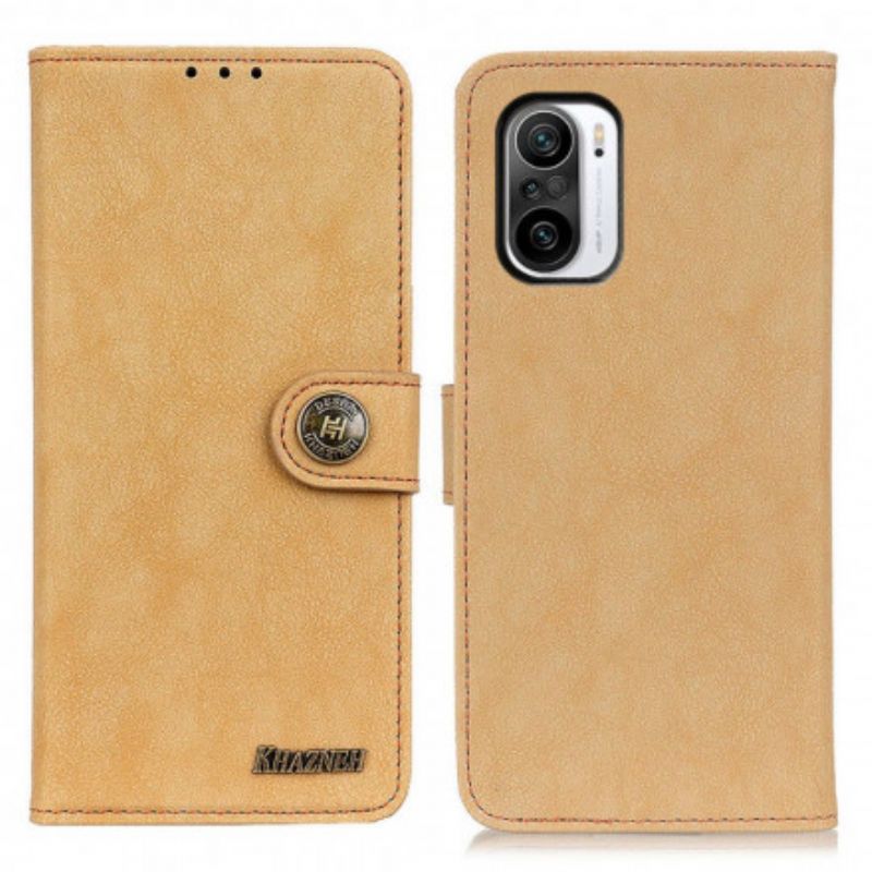 Lærdeksel Folio Deksel Xiaomi Mi 11i 5g / Poco F3 Mobildeksel Faux Leather Split Retro Khazneh