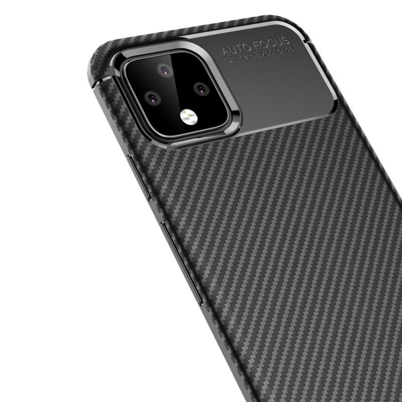 Deksel for Google Pixel 4 XL Svart Fleksibel Karbonfibertekstur