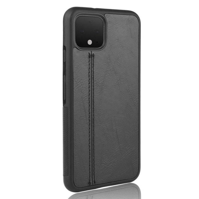 Deksel for Google Pixel 4 XL Svart Sydd Skinneffekt