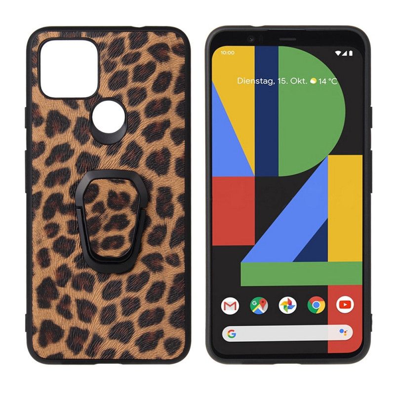 Deksel Google Pixel 4A 5G Ringholder I Leopardstil