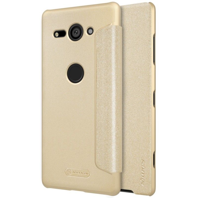 Folio Deksel Sony Xperia XZ2 Compact Golden Nillkin Anti-fall