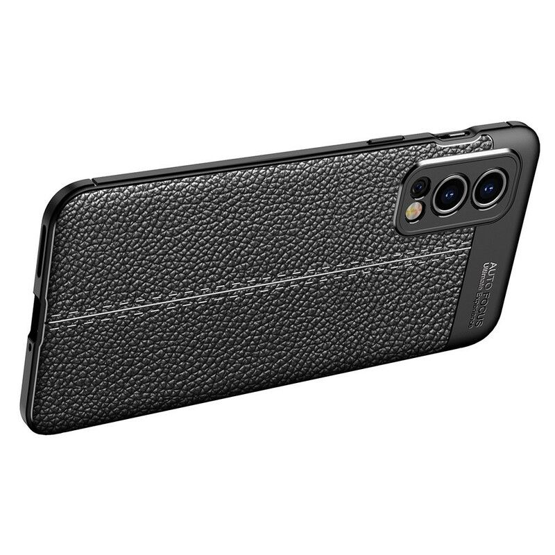 Deksel Oneplus Nord 2 5g Double Line Litchi Leather Effect