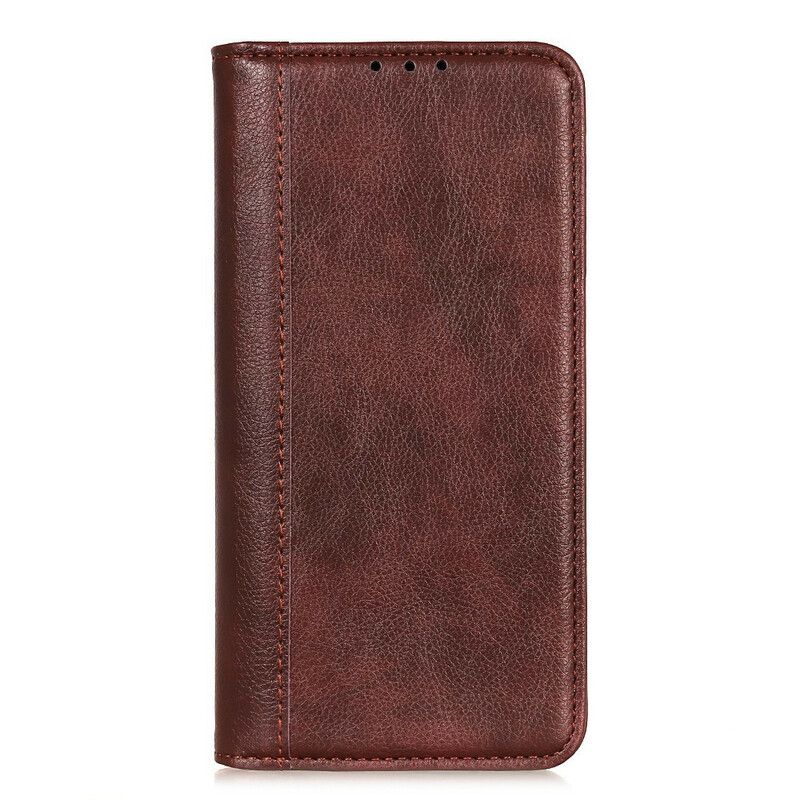 Folio Deksel Lær Oneplus Nord 2 5g Litchi Split Leather-versjon