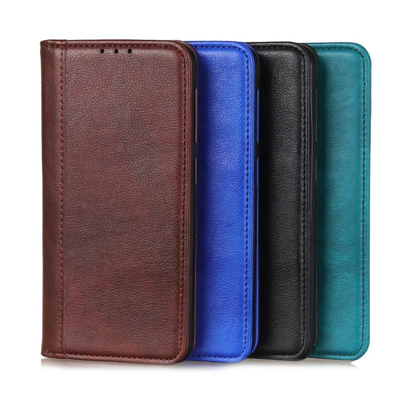 Folio Deksel Lær Oneplus Nord 2 5g Litchi Split Leather-versjon